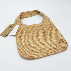 StrawWeave Eco-Friendly Handmade Raffia Shoulder Bag, Women's Small Woven Crossbody Tote, Elegant Casual Summer Beach Vacation Handbag