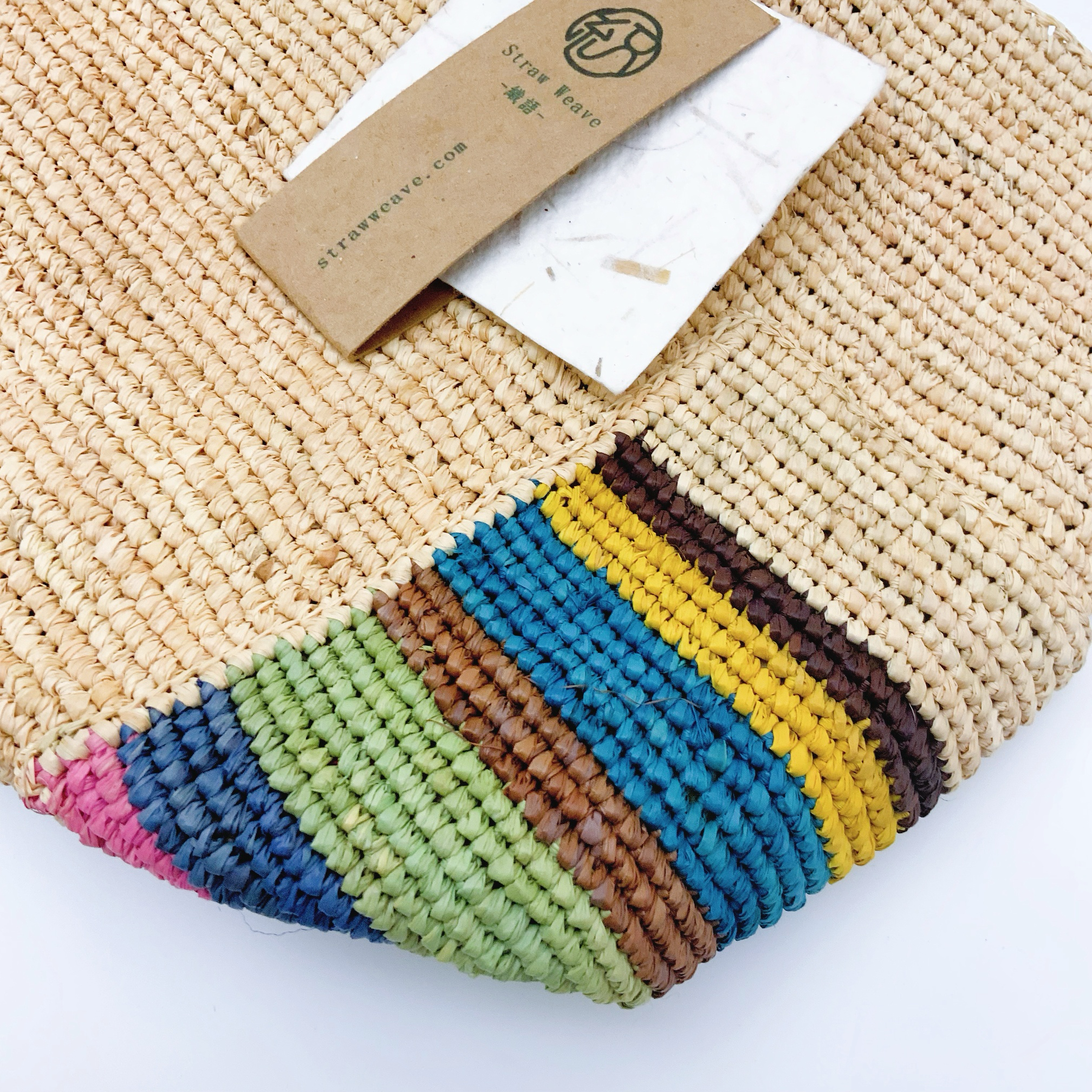 StrawWeave Eco-Friendly Handwoven Premium Raffia Handbag New Colorful Outer-Pocket Straw Woven Bag for Women, Beach & Vacation Tote Bag