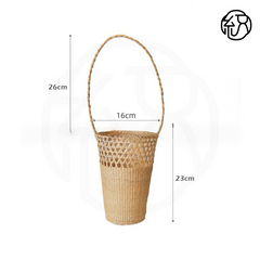 Yellow Grass Handwoven Straw Bucket Tote B042