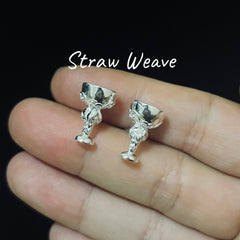 Vintage Wine Glass Stud Earrings