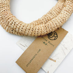 Raffia Handwoven Striped Color-Block Tote Handheld Bag B026