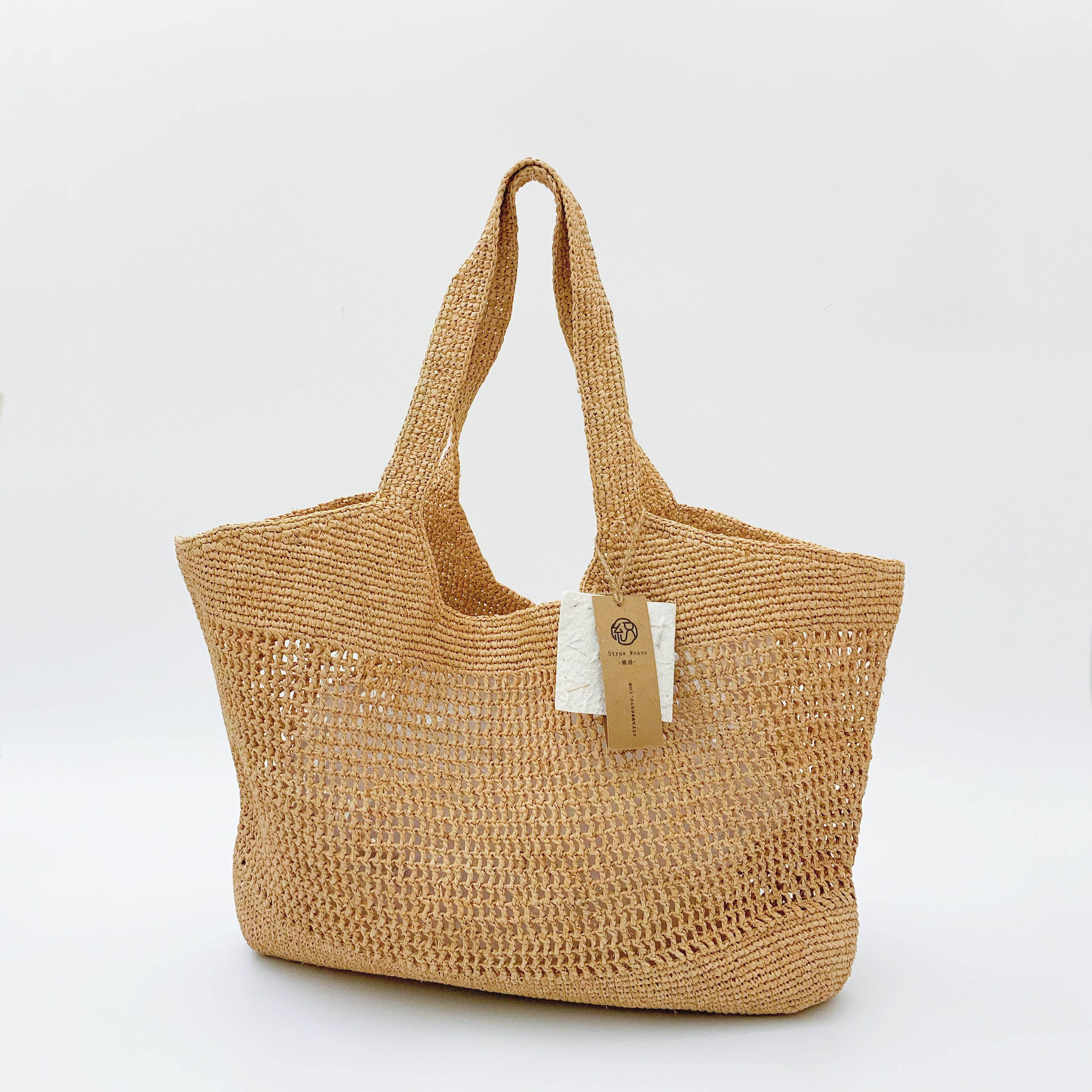 StrawWeave Handmade Raffia Tote Bag  Eco-Friendly Large Woven Summer Beach Bag for Women, French Vacation Casual Shoulder Handbag