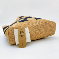 StrawWeave Eco-Friendly Handwoven Raffia Color-Block Large-Capacity Shoulder Bag  Travel & Vacation Straw Beach Bag, Bucket Bag, Casual Commuter Handbag