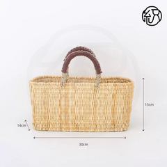 Yellow Grass Handwoven Straw Tote Handheld Bag B032