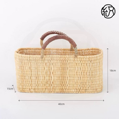 Yellow Grass Handwoven Straw Tote Handheld Bag B032