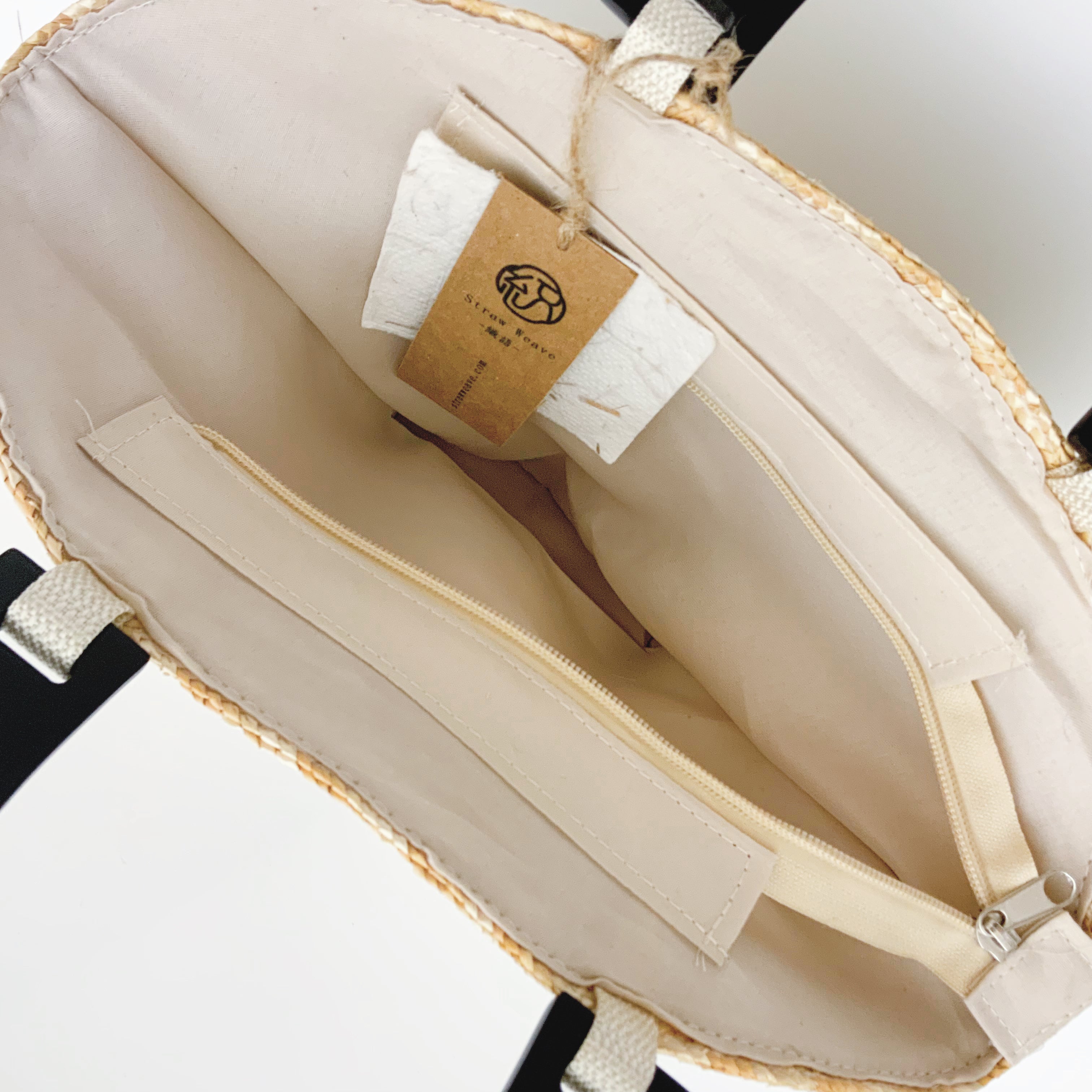 StrawWeave Eco-Friendly Handwoven Niche Wooden-Handle Hat Straw Bag  New Fresh-Style Wheat Straw Woven Bag, Vacation-Style Beach Bag, Versatile Womens Bag