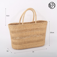 Yellow Grass Handwoven Straw Tote Handheld Bag B039