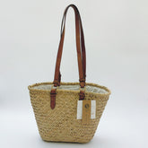 StrawWeave Eco-Friendly Handwoven Minimalist Shoulder Straw Bag New Versatile Large-Capacity Woven Straw Bag, Vacation-Style Beach Bag, Natural Straw Womens Bag