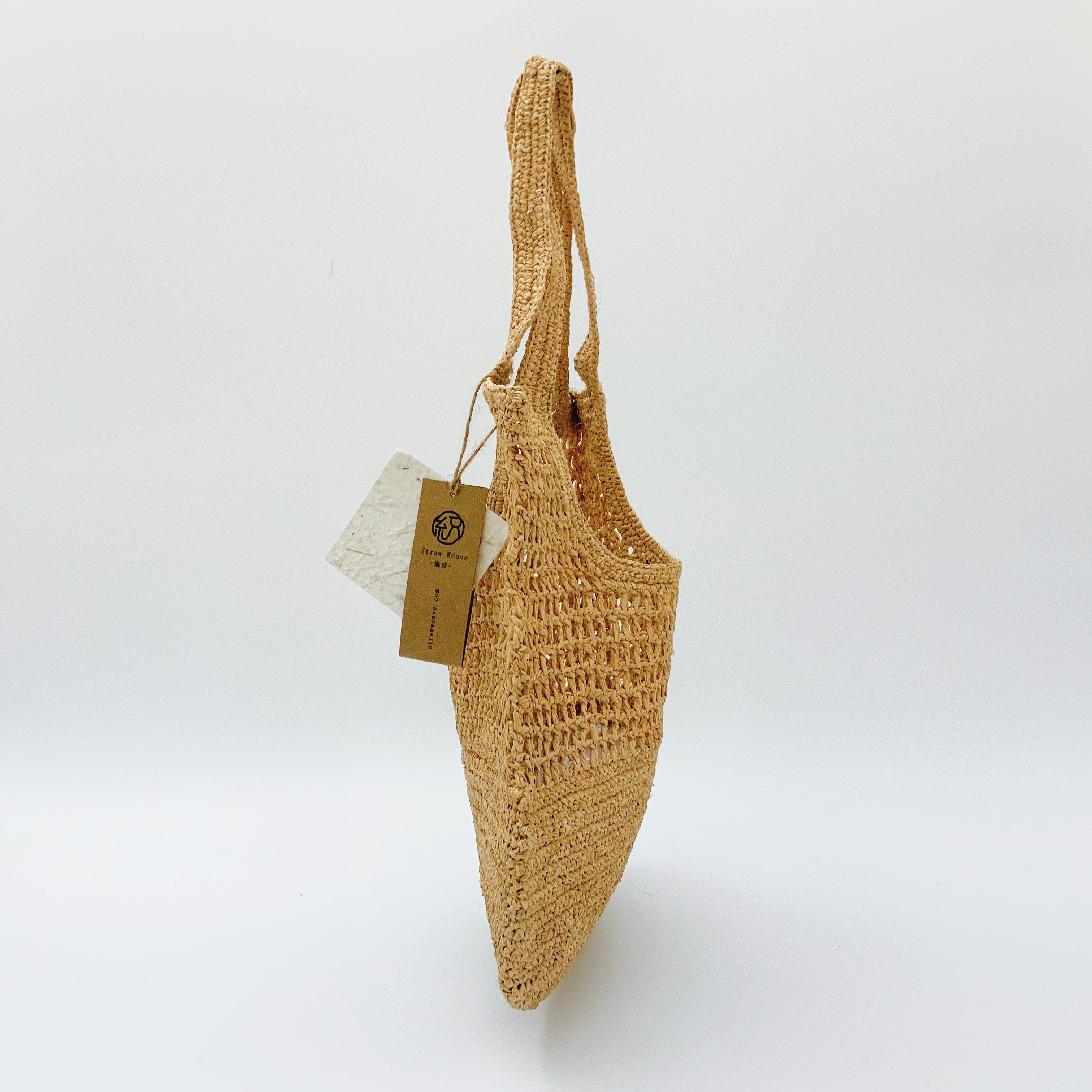 StrawWeave Eco-Friendly Handwoven Raffia Hollow Bag, Premium Summer Handheld Straw Bag for Women, Beach Vacation Tote Bag