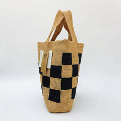 StrawWeave Eco-Friendly Handwoven Raffia Color-Block Large-Capacity Shoulder Bag  Travel & Vacation Straw Beach Bag, Bucket Bag, Casual Commuter Handbag