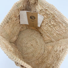 StrawWeave Eco-Friendly Handmade Raffia Flower Crochet Bag, Women's French Vacation Woven Bucket Tote, Summer Beach Top-Handle & Shoulder Handbag