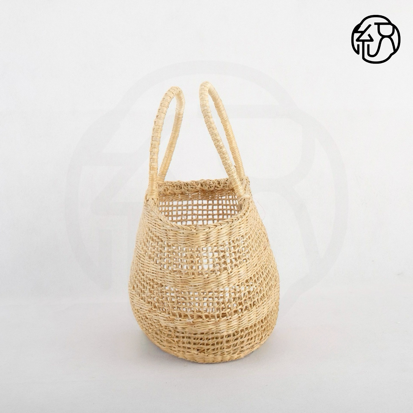 Eco-Friendly Handmade Straw Handbag, Women's Round Hollow-Out Yellow Grass Tote, Woven Top-Handle Purse for Summer Beach Vacation