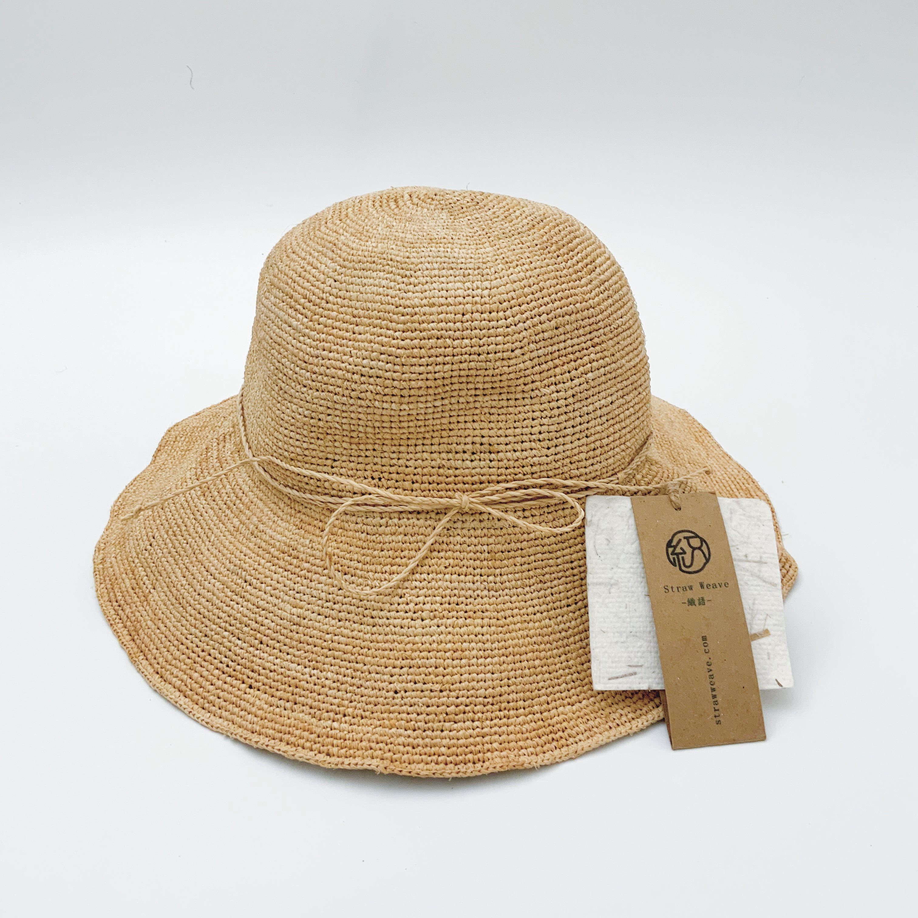 StrawWeave Eco-Friendly Handwoven Raffia Sun Hat  Handmade Women's Wide-Brim Foldable Straw Hat, Summer Travel, Beach & Vacation Sun Hat