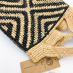 StrawWeave Eco-Friendly Handwoven Summer Women's Raffia Hand-Crocheted Color-Block Striped Tote Bag Large Capacity Vacation Five-Sided Shoulder Bag, Versatile Underarm Bag
