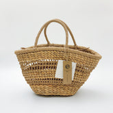 StrawWeave Eco-Friendly Handwoven French-Style Vintage Straw Bag Niche Hollow Handheld Woven Bag, Forest-Style Hand-Carry Basket Bag, Vacation & Beach Bag