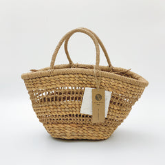 StrawWeave Eco-Friendly Handwoven French-Style Vintage Straw Bag  Niche Hollow Handheld Woven Bag, Forest-Style Hand-Carry Basket Bag, Vacation & Beach Bag