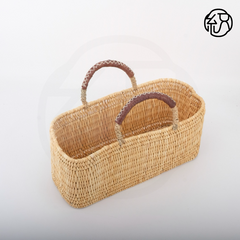 Yellow Grass Handwoven Straw Tote Handheld Bag B032