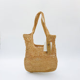 StrawWeave Eco-Friendly Handwoven Raffia Hollow Bag, Premium Summer Handheld Straw Bag for Women, Beach Vacation Tote Bag