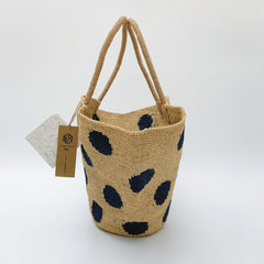 StrawWeave Handmade Polka Dot Raffia Tote  Eco-Friendly Large Woven Summer Beach Bag for Women, French Vacation Shoulder Handbag