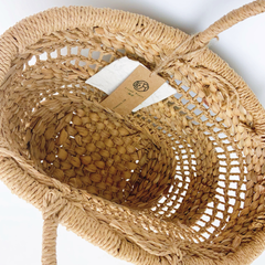 StrawWeave Eco-Friendly Handwoven French-Style Vintage Straw Bag  Niche Hollow Handheld Woven Bag, Forest-Style Hand-Carry Basket Bag, Vacation & Beach Bag