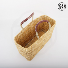 Yellow Grass Handwoven Straw Tote Handheld Bag B032