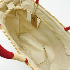 StrawWeave Eco-Friendly Handwoven Niche Embroidered Cherry Shoulder Straw Bag  New Fashion Large-Capacity Wheat Straw Woven Bag, Beach & Vacation Tote Bag