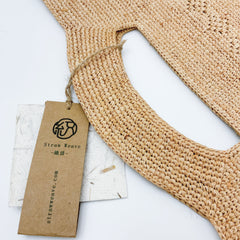 StrawWeave Handmade Raffia Tote Bag  Eco-Friendly Large Woven Summer Beach Bag for Women, Vintage Travel Handbag