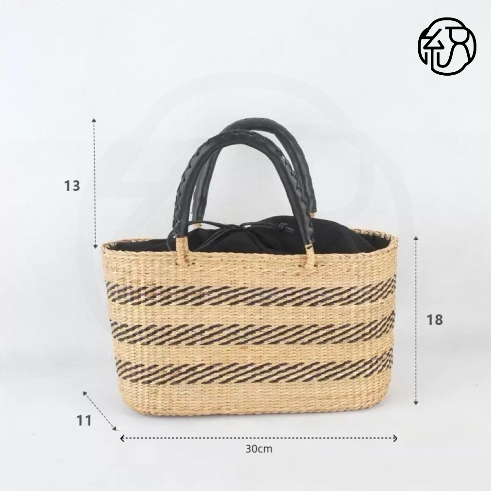 Xuxing craft straw bag ins summer bag women's one-shoulder Korean version bamboo and rattan weaving retro portable simple vacation bag