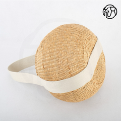 Yellow Grass Handwoven Straw Ball Tote Handheld & Shoulder Bag B031