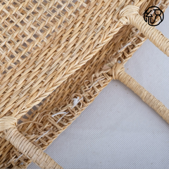 Yellow Grass Handwoven Hollow Straw Top-Handle Tote Bag B038