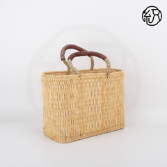 Yellow Grass Handwoven Straw Tote Handheld Bag B032