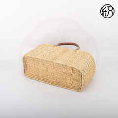 Yellow Grass Handwoven Straw Tote Handheld Bag B032