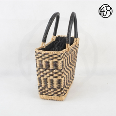 StrawWeave Eco-Friendly Handmade Straw Tote Bag, Women's Yellow Grass Woven Frame Handbag, Summer Top-Handle Beach Vacation Purse
