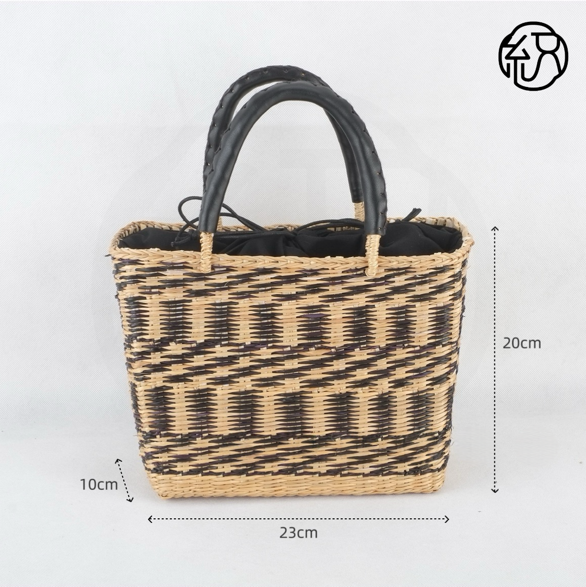 StrawWeave Eco-Friendly Handmade Straw Tote Bag, Women's Yellow Grass Woven Frame Handbag, Summer Top-Handle Beach Vacation Purse