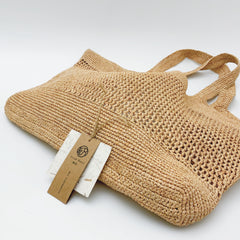 StrawWeave Handmade Raffia Tote Bag  Eco-Friendly Large Woven Summer Beach Bag for Women, French Vacation Casual Shoulder Handbag