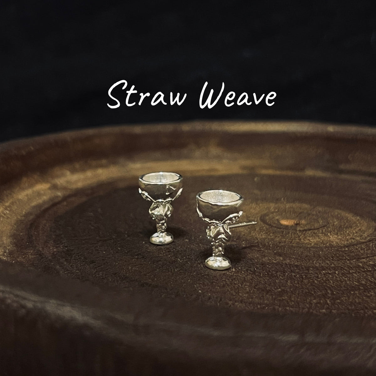 Vintage Wine Glass Stud Earrings