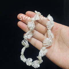 "Sea Rising Moon" French retro pearl rice bead necklace