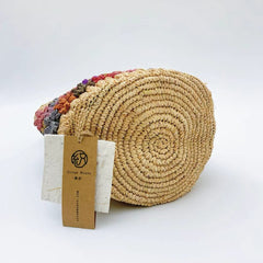 StrawWeave Eco-Friendly Handwoven Raffia Triangle Bag  Colorful Flower Patchwork Contrast Handheld Small Bag, Casual, Beach Use