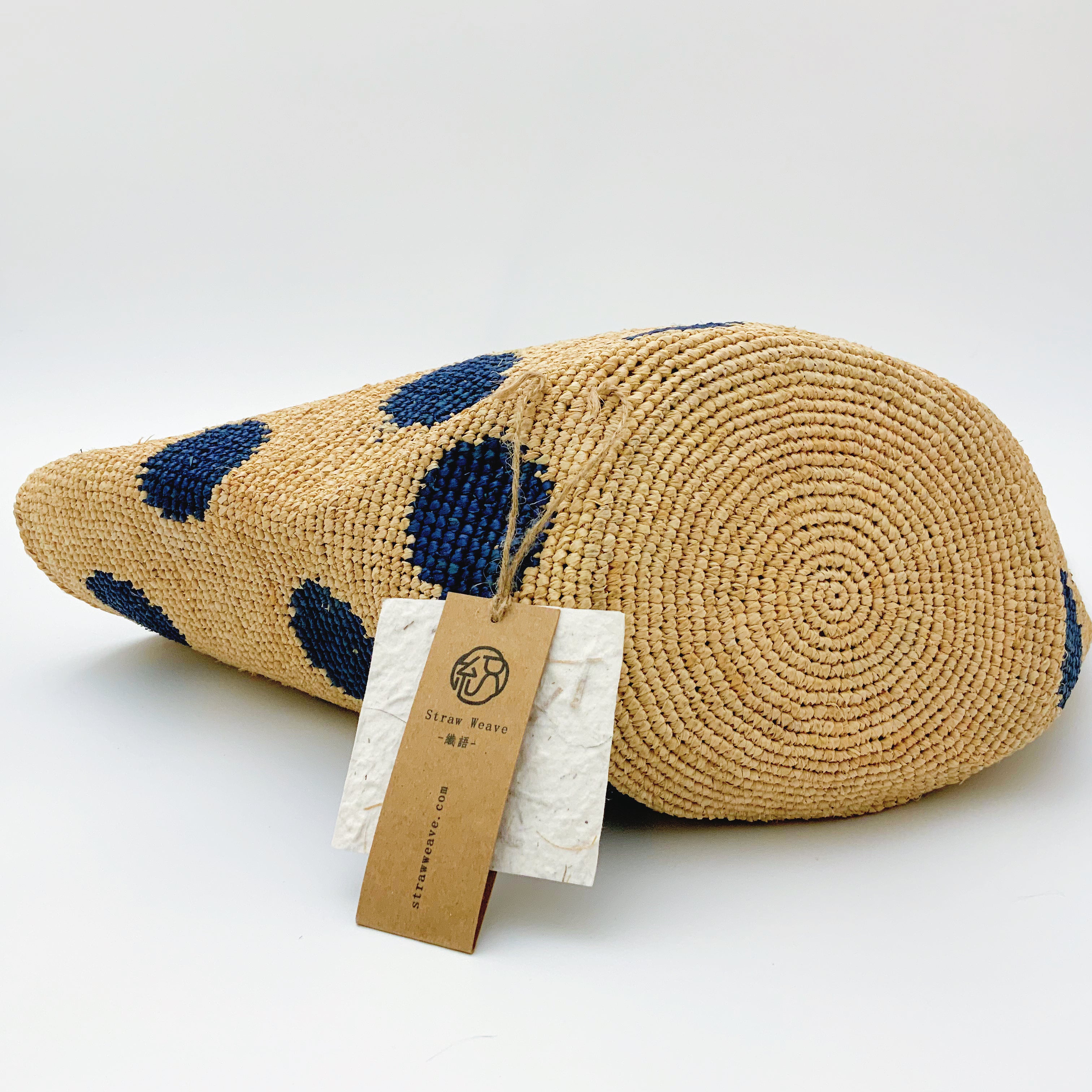 StrawWeave Handmade Polka Dot Raffia Tote  Eco-Friendly Large Woven Summer Beach Bag for Women, French Vacation Shoulder Handbag