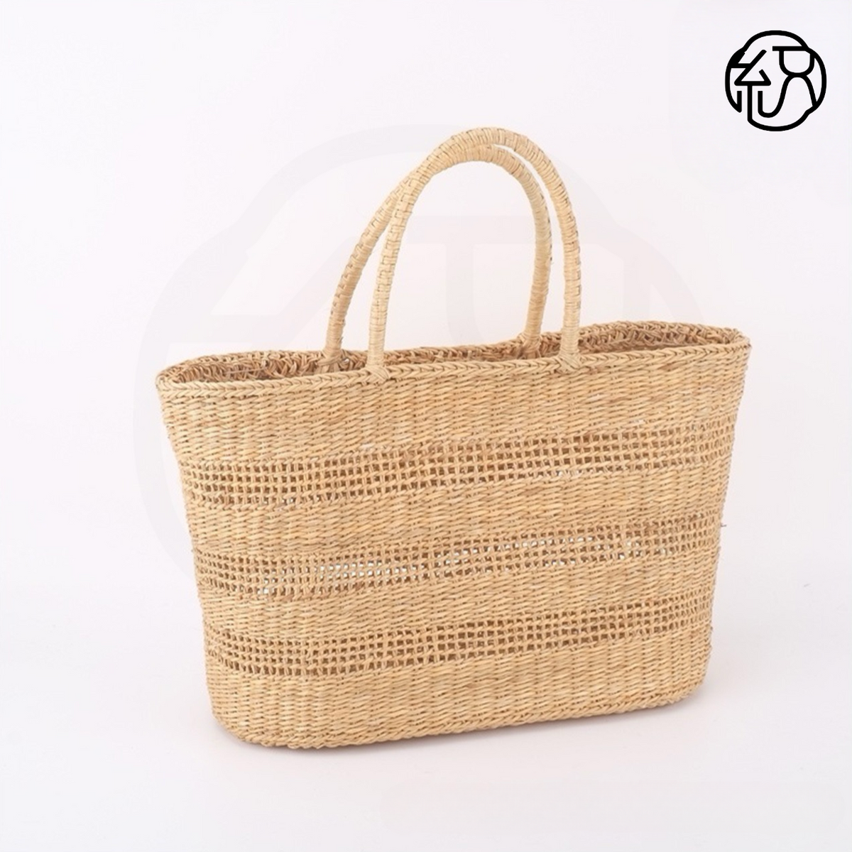 Yellow Grass Handwoven Straw Tote Handheld Bag B039