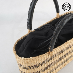 Xuxing craft straw bag ins summer bag women's one-shoulder Korean version bamboo and rattan weaving retro portable simple vacation bag