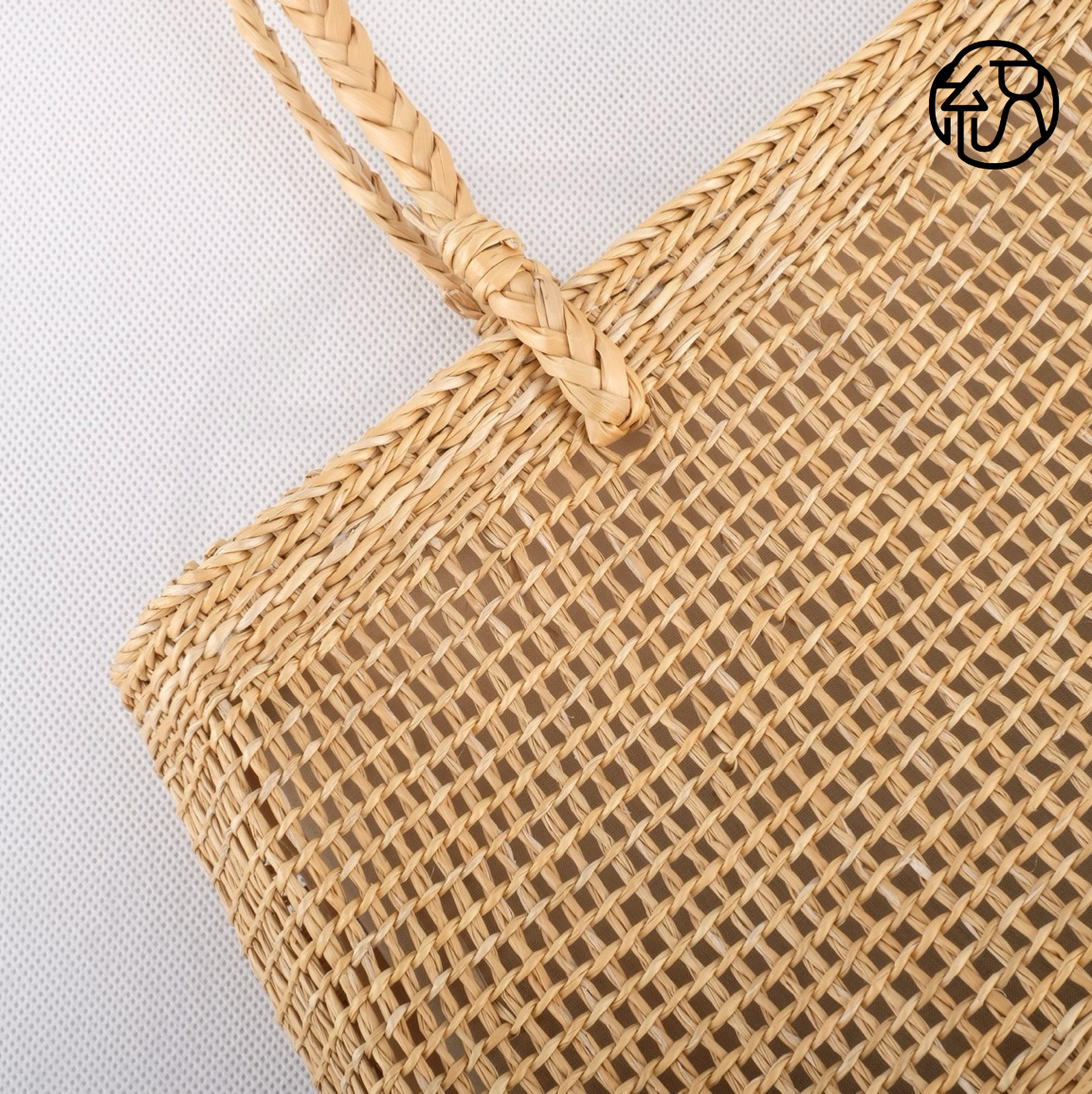 StrawWeave Eco-Friendly Handmade Straw Shoulder Bag, Women's Summer Yellow Grass Mesh Drawstring Tote, Underarm Woven Handbag for Beach Vacation'