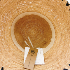 StrawWeave Eco-Friendly Handwoven Raffia Sun Hat  New Black-Trim Handmade Woven Straw Bucket Hat, Beach & Vacation Style