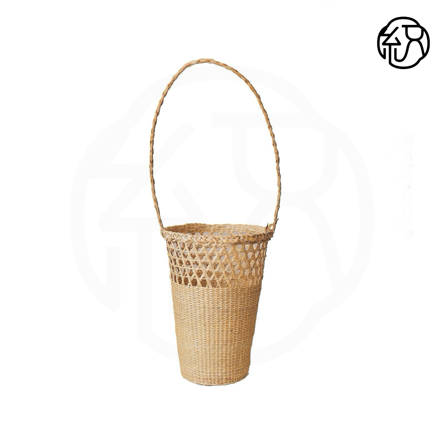Eco-Friendly Straw Bucket Bag, Handmade Yellow Paper Rope Tote with Rattan Frame, Large Floral Basket Woven Handbag for Women's Summer Beach Vacation
