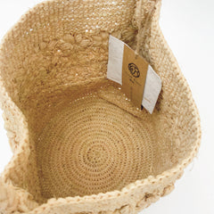 StrawWeave Eco-Friendly Handmade Raffia Flower Crochet Bag, Women's French Vacation Woven Bucket Tote, Summer Beach Top-Handle & Shoulder Handbag