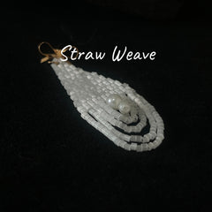 Satin Bead Tassel Bow Earrings