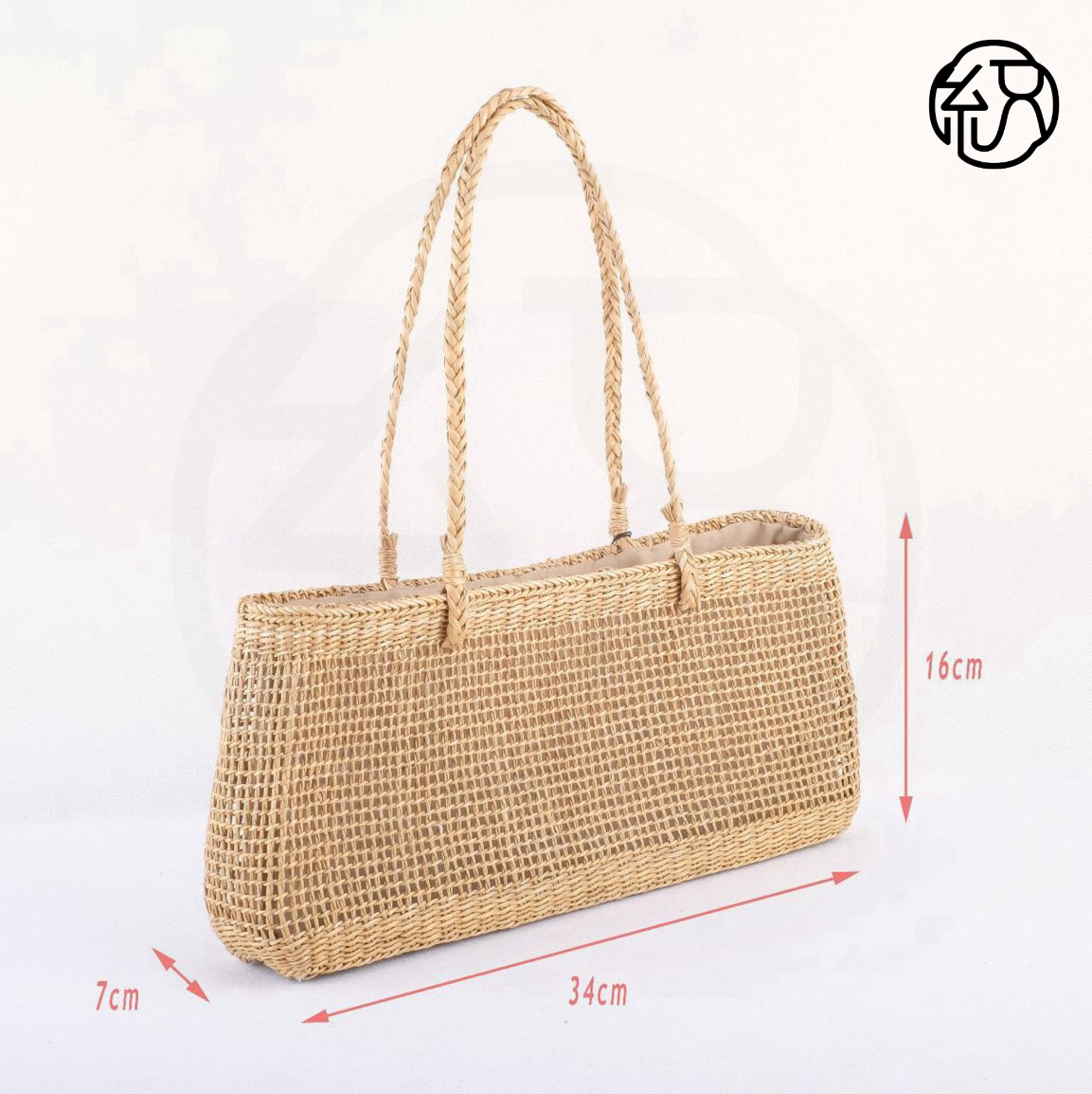 StrawWeave Eco-Friendly Handmade Straw Shoulder Bag, Women's Summer Yellow Grass Mesh Drawstring Tote, Underarm Woven Handbag for Beach Vacation'