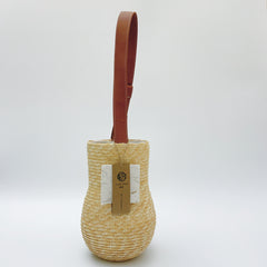 StrawWeave Eco-Friendly Handwoven Gourd-Shaped Shoulder Straw Bag  Fashionable Handheld Wheat Straw Handwoven Bag, Vacation-Style Beach Bag, Versatile Women's Bag