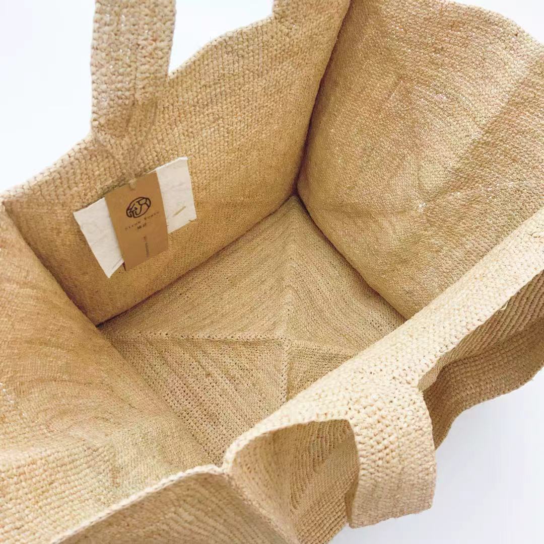 StrawWeave Eco-Friendly Handmade Raffia Tote Bag, Women's Large Capacity Woven Shoulder Handbag, Simple Fashion Summer Beach Vacation Purse