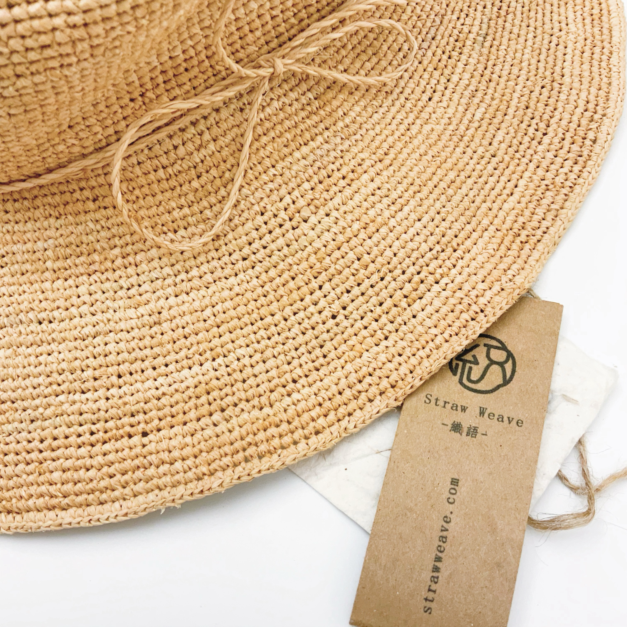 StrawWeave Eco-Friendly Handwoven Raffia Sun Hat  Handmade Women's Wide-Brim Foldable Straw Hat, Summer Travel, Beach & Vacation Sun Hat